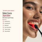 Sirius Red + Blue Light Toothbrush — better gums start here, works on bleeding and receding gums, bad breath, gum inflammation, tongue coating and plaque buildup